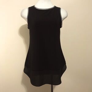 Joseph Ribkoff Women’s Tulle Trim Black Sleeveless Top
